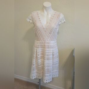 Chelsea & Violet Ivory Lace Midi Dress